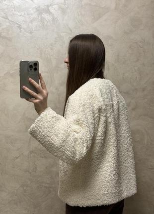 Куртка тедди шуба из искусственного меха zara