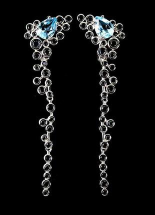 Серьги серебро 925 натуральный топаз шпинель