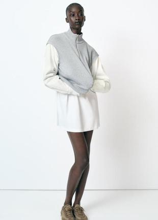 Светр сірий комбінований жіночий zara