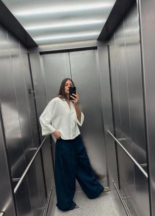 Джинсы женские синие широкие zara