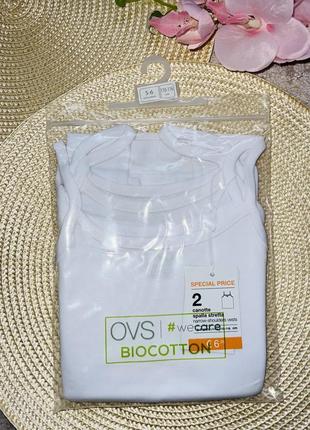 Хлопковые майки на тонких бретельках белого цвета для девочки. 100% хлопок размер:  ✔ 110-116