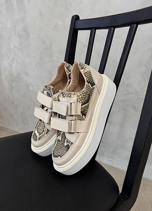 Женские кожаные кеды из натуральной кожи