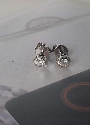 Муасаніт срібні сережки-гвоздики s925 3мм