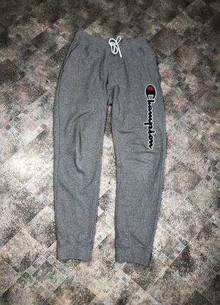 Серые спортивные штаны джоггеры с манжетами champion