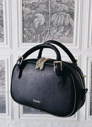 Сумка бочонок шкіряна з двома ручками