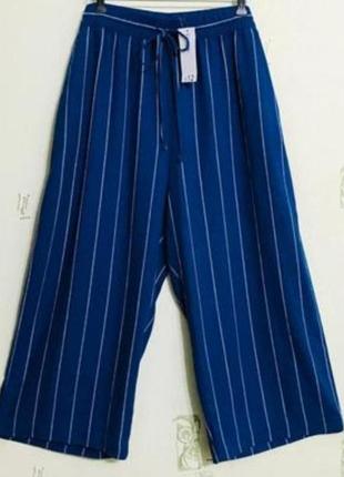 Льняные укороченные брюки, кюлоты большого размера