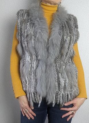 Хутряна безрукавка жилет з хутра теплий жилет жіночий жилет