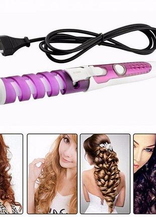 Плойка спиральная для волос domotec ms 4901 с керамико-турмалиновым покрытием, стайлер для завивки