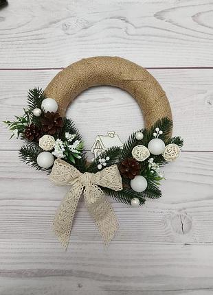 Новорічний декор віночок різдвяний декор