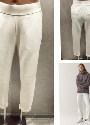 Massimo dutti,брюки в спортивному стилі кольору екрю з модалу світового бренду