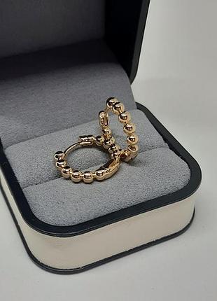Серьги-кольца позолоченные, минимализм, сережки, позолота