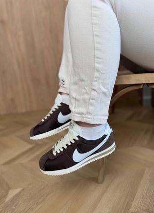 Кроссовки nike cortez brown white premium