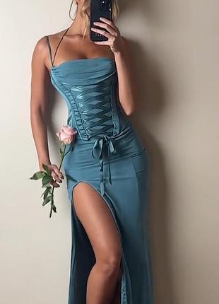 Распродажа платье oh polly корсет на шнуровке разрез