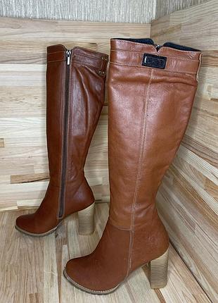 Сапоги зимние кожаные рыжие roberto 97ti