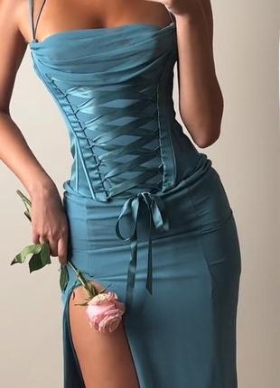 Распродажа платье oh polly корсет на шнуровке разрез4 фото