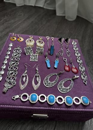 Сережки , кулон, колье, браслет, срібло, серебро 925, перламутр