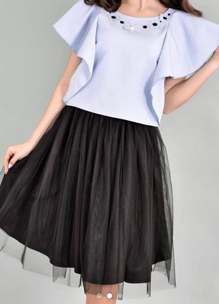 Юбка из фатина, черная