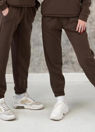 Мужские брюки на флисе белые