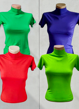 Гольф американка водолазка з коротким рукавом базова футболка під горло