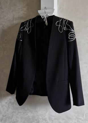 Черный пиджак жакет h&m