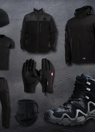Комплект 8 в 1 тактический multiskulls демисезон на флисе black-line