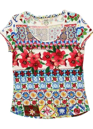 Desigual women's floral full printed t-shirt жіноча футболка