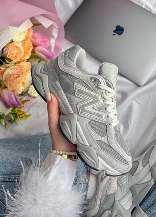 New balance 9060 light grey жіночі кросівки нью беланс 9060