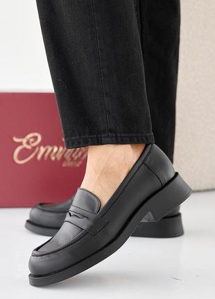 Женские туфли кожаные весенне-осенние черные emirro 2441 богдана
