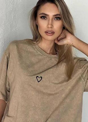 Футболка серце oversize
