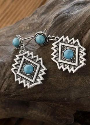 🩵✨ сережки в українському етно стилі говліт під бірюзу