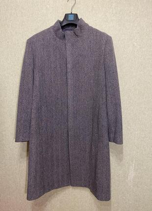 Мужское пальто деми классика ёлочка шерсть, l, xl