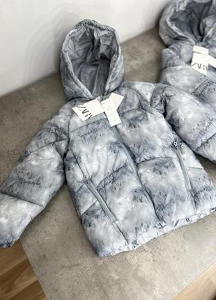 Куртка zara пуховик еко, демісезон