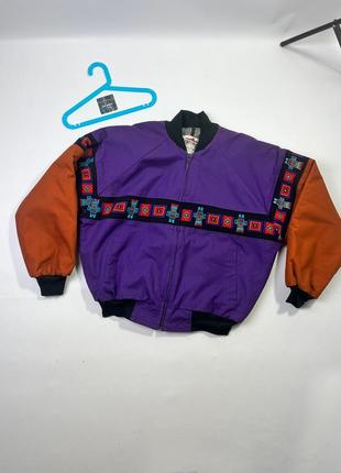 Куртка бомбер мужская винтаж 1980s deuces & jacks david james