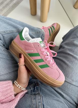 Женские кроссовки color gazelle bold pink/green premium.