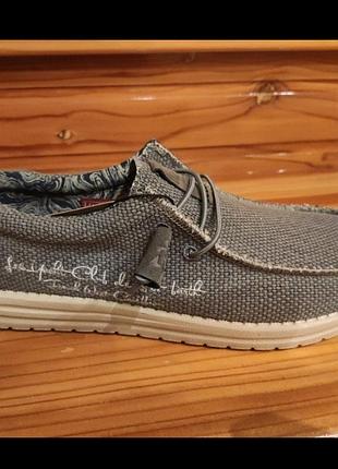 Чоловічі топсайдери мокасини, тканеві - hodaki сірі літні