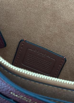 Сумка кожаная coach бургунди3 фото