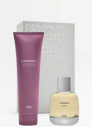Подарунковий набір парфуми zara gardenia intense + лосьйон 150ml духи zara gardenia intense