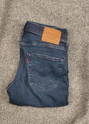 Зауженные темно синие премиальные мужские джинсы levis 502 оригинал штаны