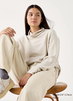 Мягкая флисовая водолазка оверсайз uniqlo