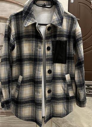 Пальто-рубашка в клітку