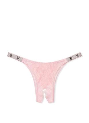 Бразильские трусики shine strap с открытым доступом и камушками по бокам. very sexy. victoria’s secret. оригинал 🇺🇸