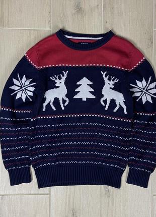 Подростковый свитер в новогодний принт gant