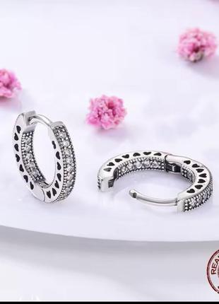 Серьги s925 в стиле пандора