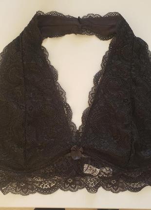 Shein м'який мереживний бюстгальтер топ бралет через шию l 48 85a 85b 90a 90b 80b 80c
