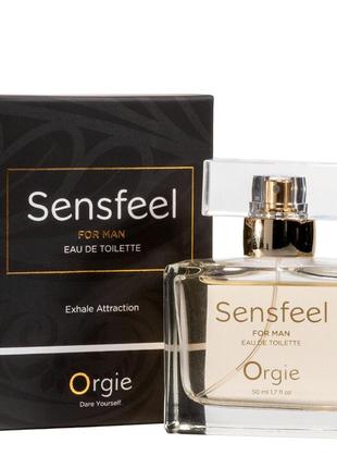 Мужской парфюм с ферромонами orgie – sensfeel for man (50 мл), цитрусово-древесный аромат