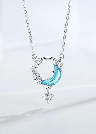 Ланцюжок з кулоном місяць зірочки y2k