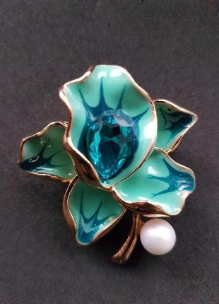 Рошкішна брошка у формі квітки орхідеї