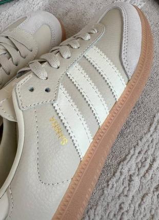 Женские кроссовки samba beige4 фото