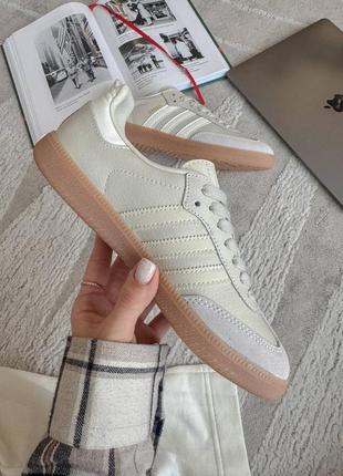 Женские кроссовки samba beige6 фото