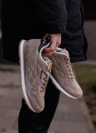 Р.41,42,44  кроссовки reebok classic leather beige white rb038